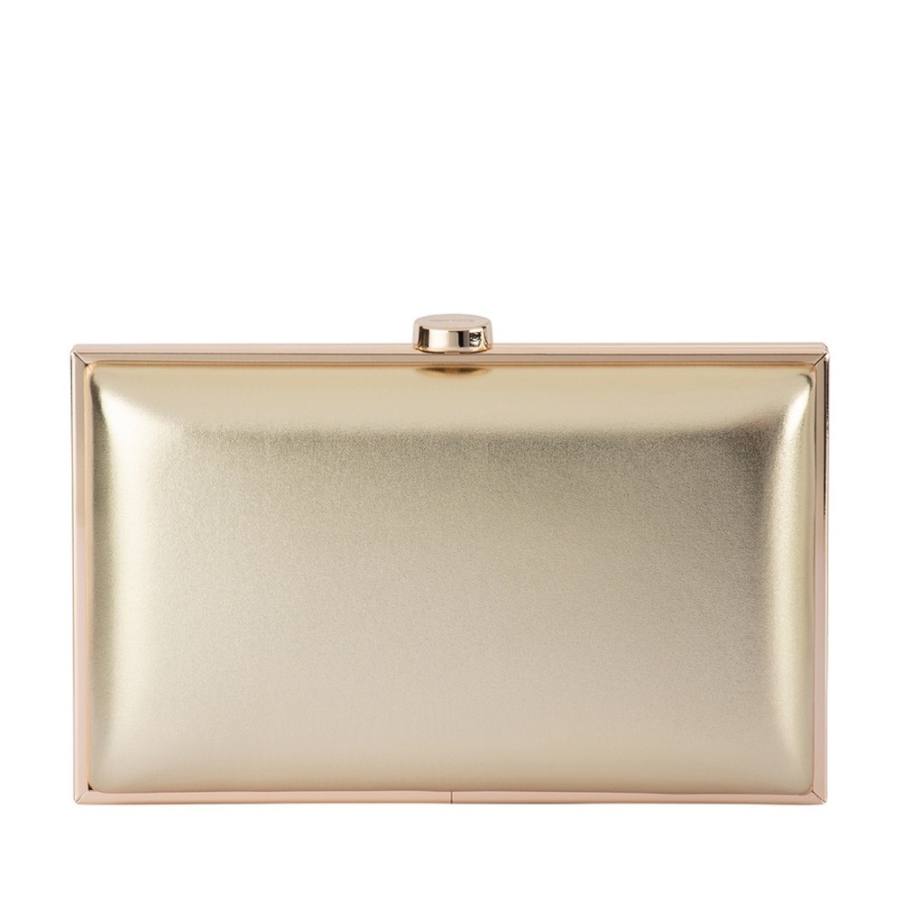 Olga Berg Metallic Gold Clutch